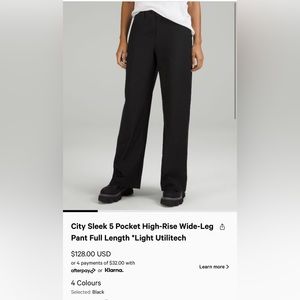Lululemon 5 pocket City Slick Pant wide leg